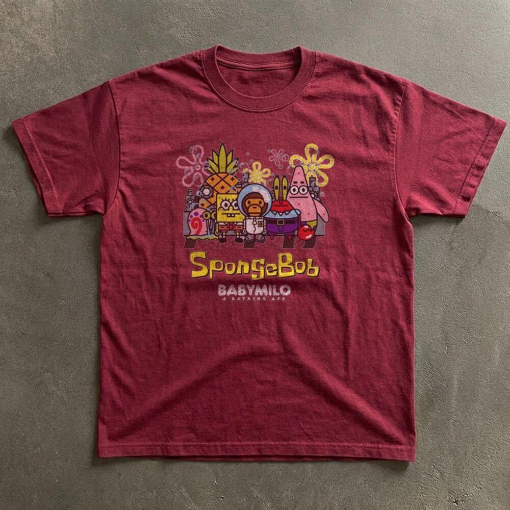 Gildan Spongebob X Baby Milo Bape  Graphic T-Shirt